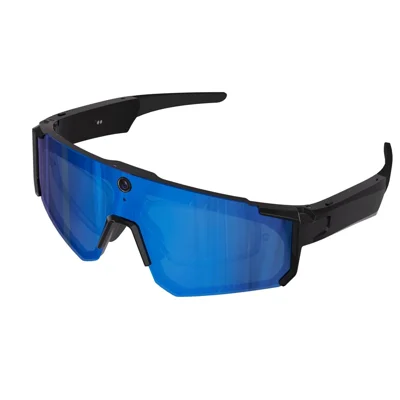 V06 AI-Smartbrille für Radfahren/Fliegen 800W HD-Kamera BT 5.3 UV-Schutz Videoaufnahme Übersetzung - Schwarz Blau