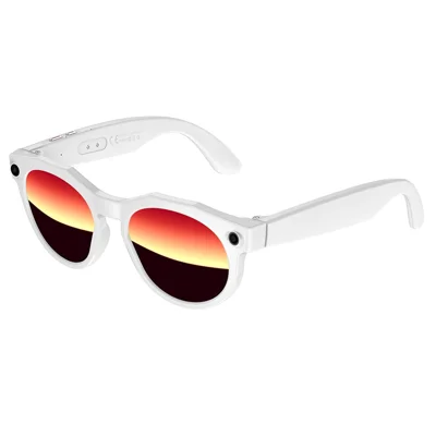 W611pro AI Echtzeit-Übersetzung Bluetooth-kompatible intelligente Brille 4K Videoaufnahme Tragbare Kamera – Weiß+Rote Linse