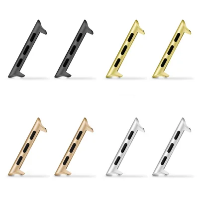 4 Pairs 22mm Metal Strap Connectors for Apple Watch Series 11 10 42mm / 9 8 7 41mm / SE3 SE2 SE 6 5 4 40mm / 3 2 1 38mm Stainless Steel Spring Pin Adapters - Mixture