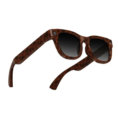Lunettes intelligentes AI 13MP Caméra Sony Enregistrement 1080P Assistant vocal Traduction Monture en forme D Lunettes pour photographie - Noir