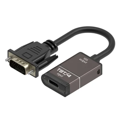 Thunderbolt 3 / 4 / 5 Kompatibler USB-C auf VGA Konverter 1080P / 60Hz HD-Video-Adapterkabel für Monitor, Projektor, TV-Anzeige – Grau