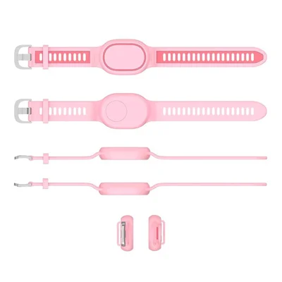 Q120 Bracelet en Silicone pour Xiaomi Tag, Antichute, Étui de Protection Antichoc, Bracelet Bicolore - Rose