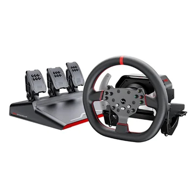 PXN V10 PRO Racing Simulatorhjul Sæt Direct Drive 3,2 Nm Kraftfeedback Hall Sensor Spilrat med 3 Pedaler til PC - Sort