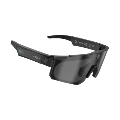 M95 AI Smart Glasses 8MP Camera 290mAh Battery LED Flash Multi-Language Translation Eyewear for Sports Cycling - Black
