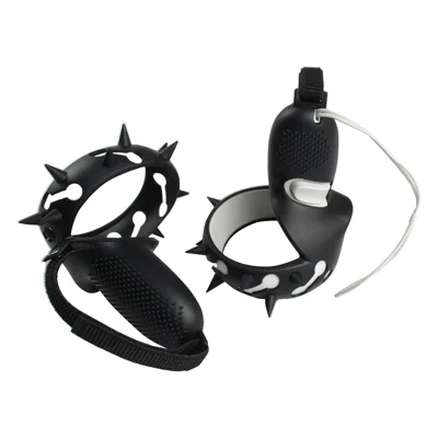 1 Par De Silicone Antiderrapante Anti-derrapante Anti-cair Tampa De Proteção VR Controlador Cabo De Manga Capa Para Oculus Quest 2 - Preto