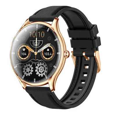 QS36 Silicone Strap 1.43-inch Smart Watch Heart Rate Sleep Monitoring Bluetooth-compatible Calling Sport Watch - Black