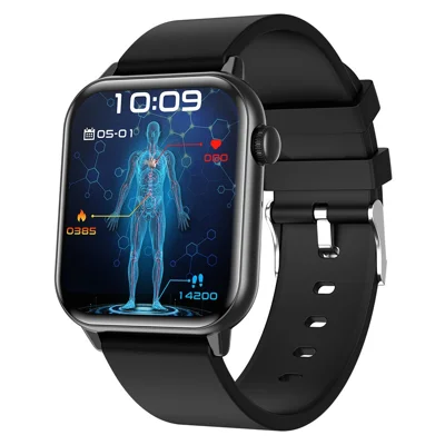 ZW64 1.85 Inch AMOLED Screen Smart Watch Health Monitor Bluetooth-compatible Calling Fitness Tracker - Black