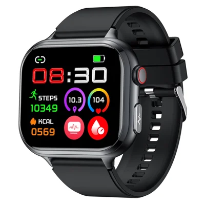 TK17 Silicone Strap 1.91 Inch Smart Watch Bluetooth-compatible Call ECG Health Monitor Waterproof Sports Pedometer Watch - Black