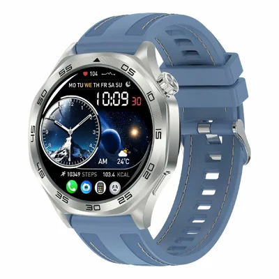 AK83 TPU+Nylon Strap Smart Watch Bluetooth-Compatible Call Heart Rate Blood Pressure Monitor Sports Watch - Blue