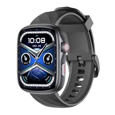 GTS10 1.95 Inch AMOLED HD Screen Smart Watch Health Monitoring Bluetooth-Compatible Calling Fitness Tracker - Black