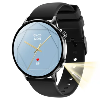 G34 1.32 Inch AMOLED Screen Smart Watch Health Monitor Bluetooth-Compatible Call Fitness Tracker Watch - Black