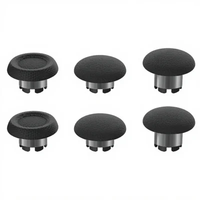 CHARM FOCUS CF-2179 6PCS Joystick Thumb Grip Cap for PS5 Elite Controller Replacement Kit Precision Control - Metal Rod Soft Rubber Original Black