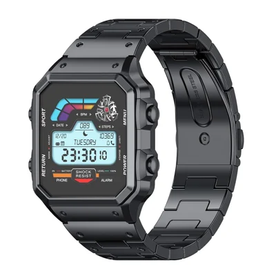 AW38 Smartwatch 1,54 Zoll Gesundheitsmonitor Bluetooth-kompatibel Anruf Fitness-Tracker Multi-Sport-Modi Armbanduhr - Schwarz