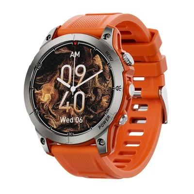 AW45 1.39 Inch Outdoor Sports Smart Watch Bluetooth-compatible Call Health Monitoring Watch with Compass LED Flashlight - Orange