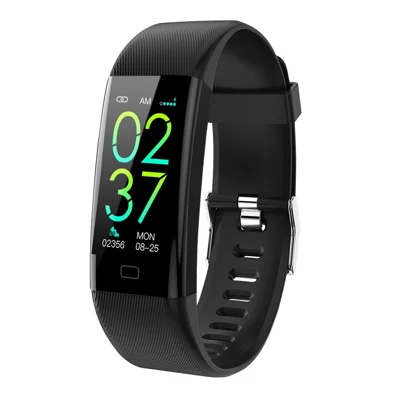 F71 Smart Bracelet Blood Pressure Heart Rate Temperature Pulse Oximeter Pedometer Fitness Tracker - Black