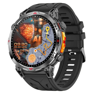 KC93 Smartwatch GPS-Positionierung ChatGPT Sport Herzfrequenz Mehrfachfunktion Gesundheitsüberwachung Tragbare Uhr - Schwarzes Armband