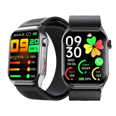F520 Luftkissen-Blutdruck-Smartwatch Herzfrequenz-Schlafmonitor mit SOS-Sturzalarm und Sprachansage - Schwarz