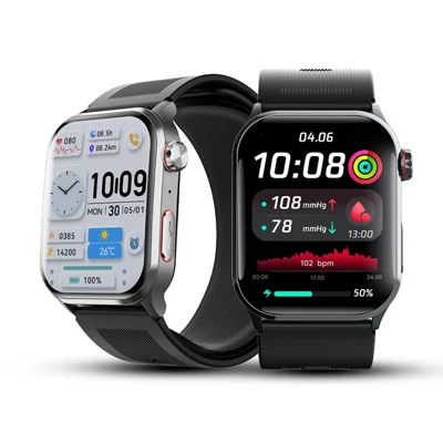 F530 Luftkissen-Blutdruck-Smartwatch ECG-Monitor Uhr Herzfrequenz-Schlaf-Tracker mit SOS-Sturzalarm Mikro-Gesundheitscheck - Schwarz
