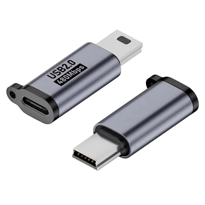 Type-C Female to Mini USB Male Adapter 480Mbps Data Transfer Charging Connector for Phone Tablet Camera
