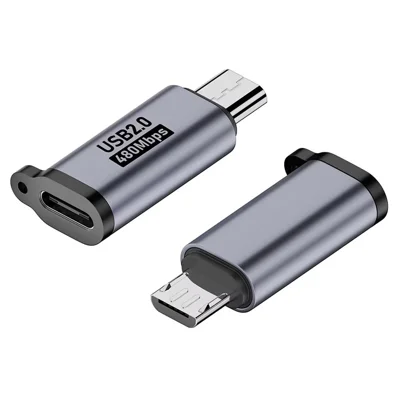 Type-C Female to Micro USB Male Adapter 480Mbps Data Transfer Charging Connector for Phone Tablet Camera