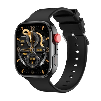 CY39 Multiple Sports Modes Fitness Tracker Health Monitoring 2.02 Inch HD Screen Smart Watch - Black / Silicone Strap