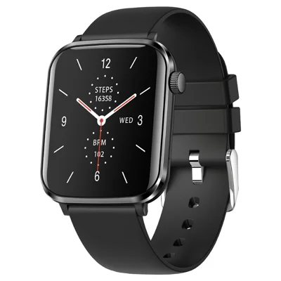 V82 Smartwatch 1,85 Zoll AMOLED HD-Display Fitness- und Gesundheitsarmband mit BT-Anruf, Silikonarmband – Schwarz