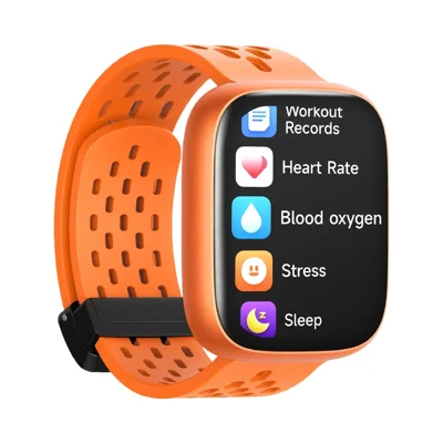MOMAX 1-Wear Lite Smartwatch Fitness-Tracker Gesundheitsmonitor Sauerstoffsättigung Herzfrequenz Schlafanalyse über 100 Sportmodi IP68 wasserdicht – Orange