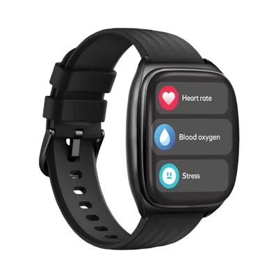 MOMAX 1-Wear Curvex Smart Watch 1.85" AMOLED Display Health Monitor Fitness Tracker with 100+ Sport Modes - Black