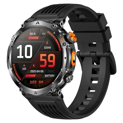 HT42 Smart Watch GPS Positioning Wireless Calling Heart Rate Monitor For Outdoor Sports - Black