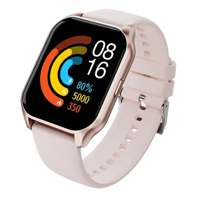 T62 1,83-Zoll-Display Smartwatch IP68 wasserdicht Fitness-Armband mit Herzfrequenz-, Blutdruck- und Sauerstoffsättigungsüberwachung – Pink – Pink