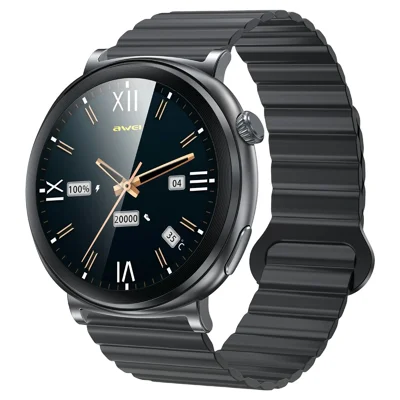 AWEI H18 Heart Rate Monitor Bluetooth-compatible Calling Smart Watch 1.43 Inch AMOLED Screen Sports Wristwatch - Black