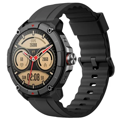 AWEI H39 GPS Positioning Smart Watch Blood Pressure Blood Oxygen Monitor Bluetooth-compatible Calling Sports Wristwatch - Black