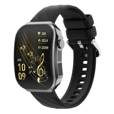 U15 2.2 Inch Square Screen Smart Watch Health Monitor Bluetooth-compatible Call Fitness Tracker Built-in Flashlight - Black