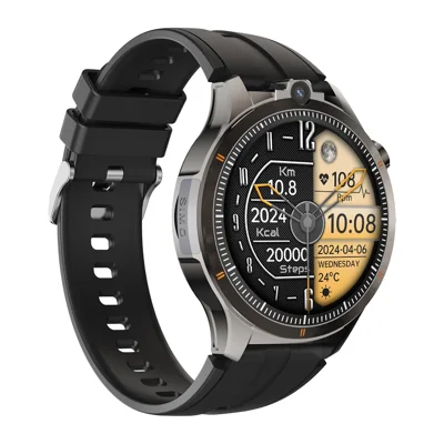 UC16 4G Android Smartwatch mit Doppelkamera 1,43 Zoll AMOLED-Display Herzfrequenzmesser Sportuhr – Schwarz