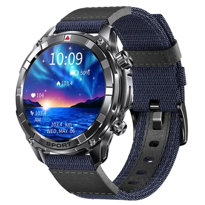 I116 Smart Watch 1.52 Inch HD Screen Health Monitor Outdoor Sports Fitness Tracker, Nylon Strap - Blue