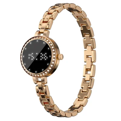 L6 Women Smart Bracelet Health Monitor Watch IP67 Waterproof Heart Rate Blood Oxygen Sleep Tracking Watch - Rose Gold