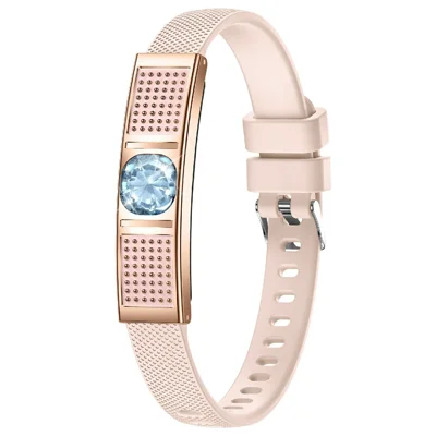 L18 Ultradunne Smart Armband voor Vrouwen Hartslag Bloedzuurstof Slaapmonitor Fitness Tracker, Siliconen Band - Goud