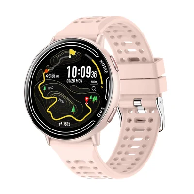 Умные часы KC100 с GPS, мониторингом здоровья, измерением пульса, уровня кислорода и температуры, спортивные часы — розовые / силиконовый ремешок