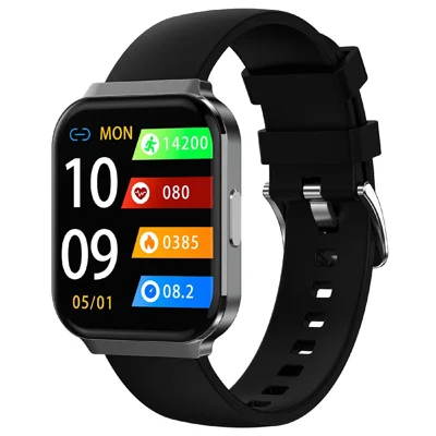 D16 Smart Watch 1.75 Inch HD Screen Bluetooth-compatible IP68 Waterproof Call Heart Rate Sleep Health Monitoring Watch - Black