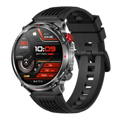 HT45 Outdoor Smartwatch 1,7 Zoll HD-Bildschirm IP68 Wasserdicht Über 100 Sportmodi 30 Tage Akkulaufzeit Gesundheitsmonitor – Schwarz