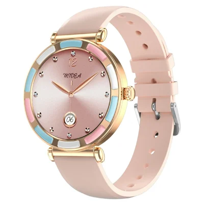 P61 1,27 Zoll Bildschirm Bluetooth-kompatibel Smartwatch für Frauen Gesundheitsmonitor IP67 Wasserdicht Fitness-Tracker - Gold+Rosa