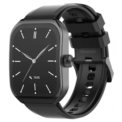 LDNIO SW04 Smartwatch til sport 1,96 tommer AMOLED HD-skærm Hjerterate og iltmåler i blodet - Sort