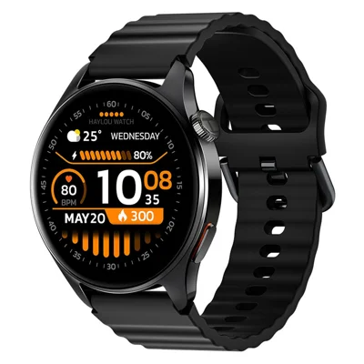 Montre HAYLOU 4S HF012 GPS Appels Bluetooth Suivi de Santé Écran AMOLED 1,43 pouces - Noir