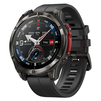 ZEBLAZE Stratos 4 Pro 1,43 pouces AMOLED Montre Connectée GPS Appels Bluetooth 5ATM Étanche - Noir