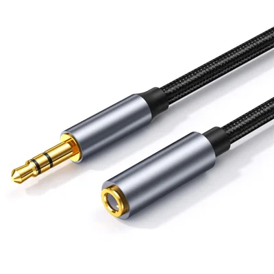 Cavo di Estensione Audio 3m Maschio 3,5mm a Femmina, Cavo AUX Intrecciato in Nylon per Cuffie Altoparlante Auto