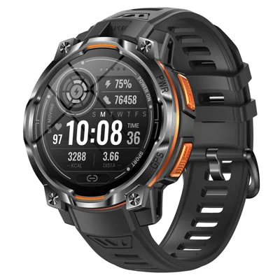 KC108 Smart Outdoor Sports Watch 1.46 inch HD Display GPS Bluetooth-Compatible Calling Heart Rate SpO2 Monitor - Orange
