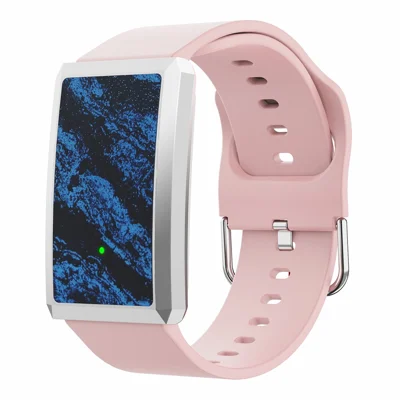 F360 Smartband Hartslag HRV Bloedzuurstof Slapingsbewaking Vrouwengezondheid Stappenteller Sport Armband, Siliconen Band - Roze