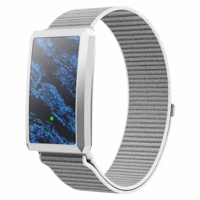 F360 Smartband Hartslag HRV Bloedzuurstof Slapingsbewaking Vrouwengezondheid Stapteller Sport Armband, Nylon Band - Grijs