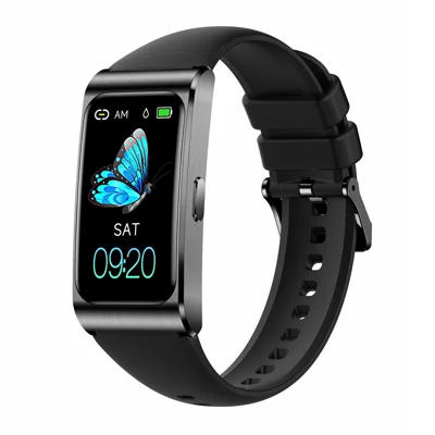 AK113 1.47 inch Smart Watch Bluetooth-compatible Calling Heart Rate Monitoring IP68 Waterproof, Silicone Strap - Black