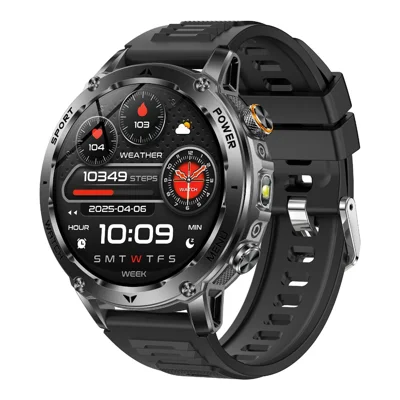 AK118 Outdoor Sport Smart Watch 1.7 inch HD Bluetooth-compatible Calling Health Monitoring IP68 Waterproof, Silicone Strap - Black